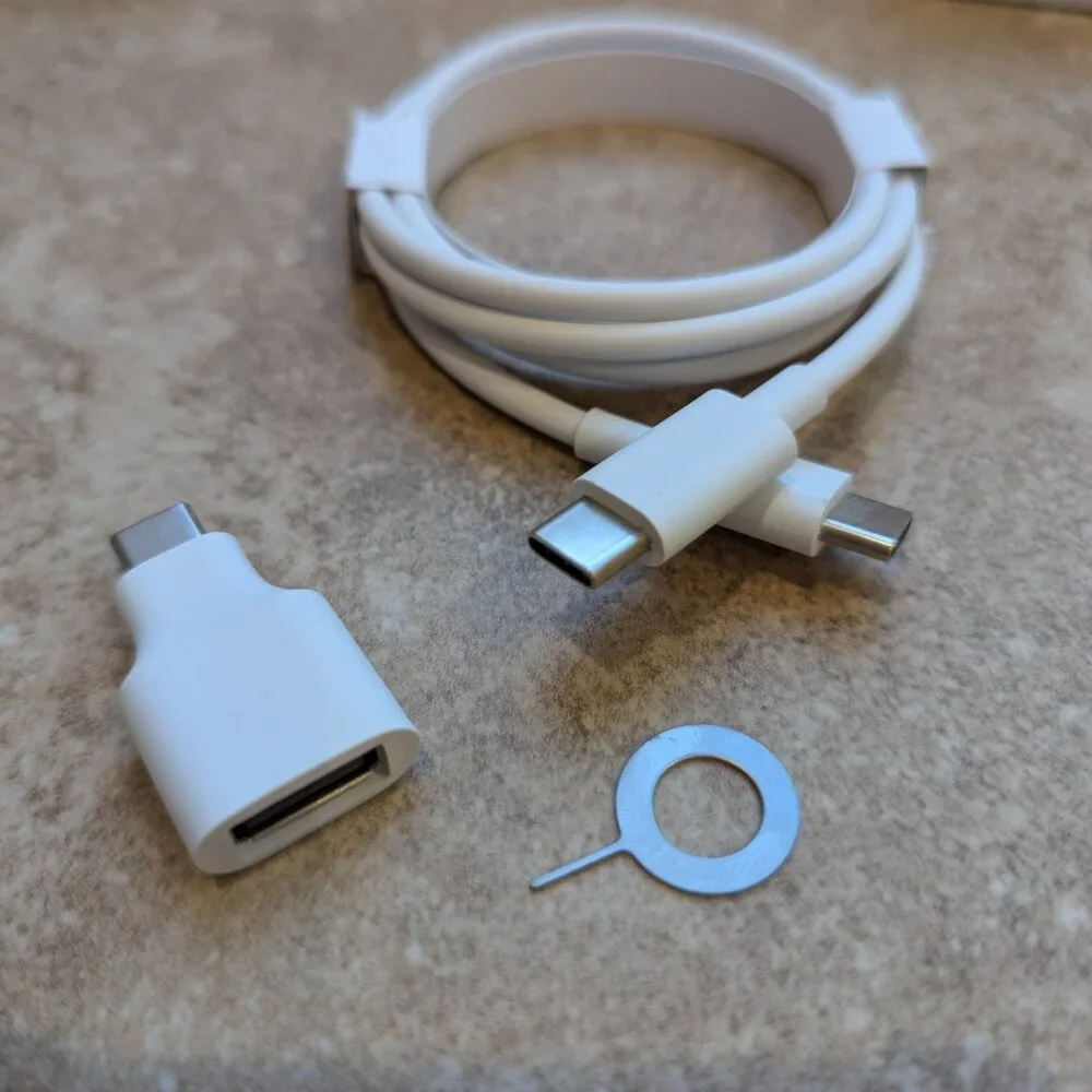 Google Pixel OEM USB Cable, USB A-C Adpr, Sim Tool, Box for Pixel 7 Obsidian Blk